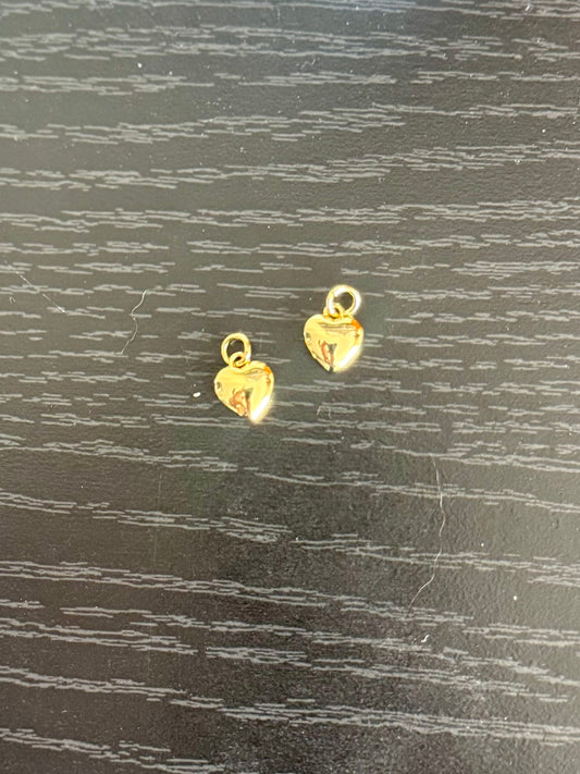 Gold 3D Heart Charm